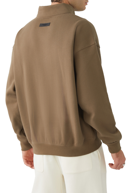 Mock-Neck Fleece Sweatshirt
